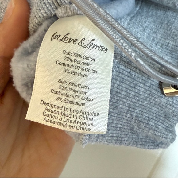 For love and lemons Josie crop gray hoodie - Picture 6 of 8